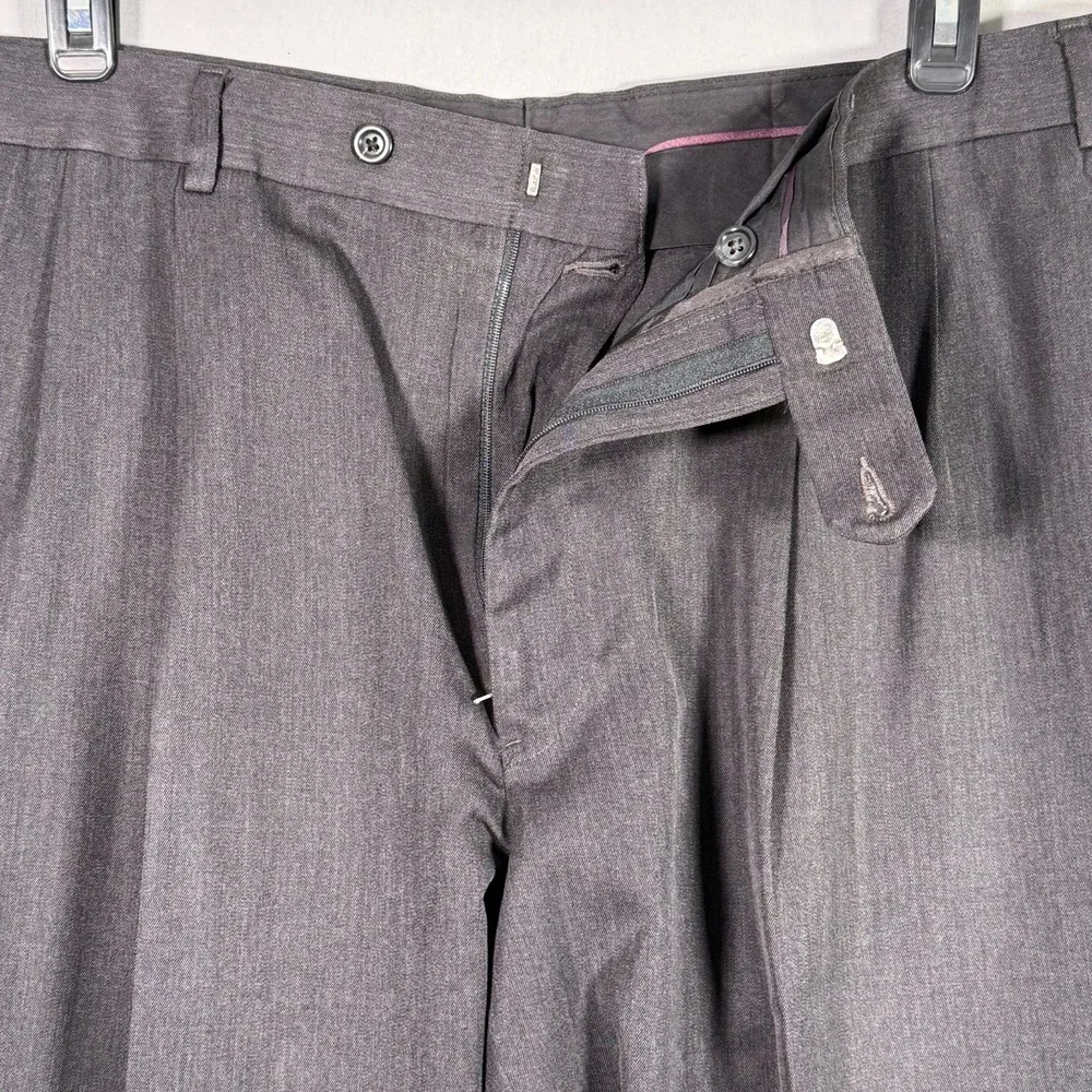 Brooks‎ Brothers 36x27 Gray 100% Wool Madison Flat Front Men's Pants Dressy Soft